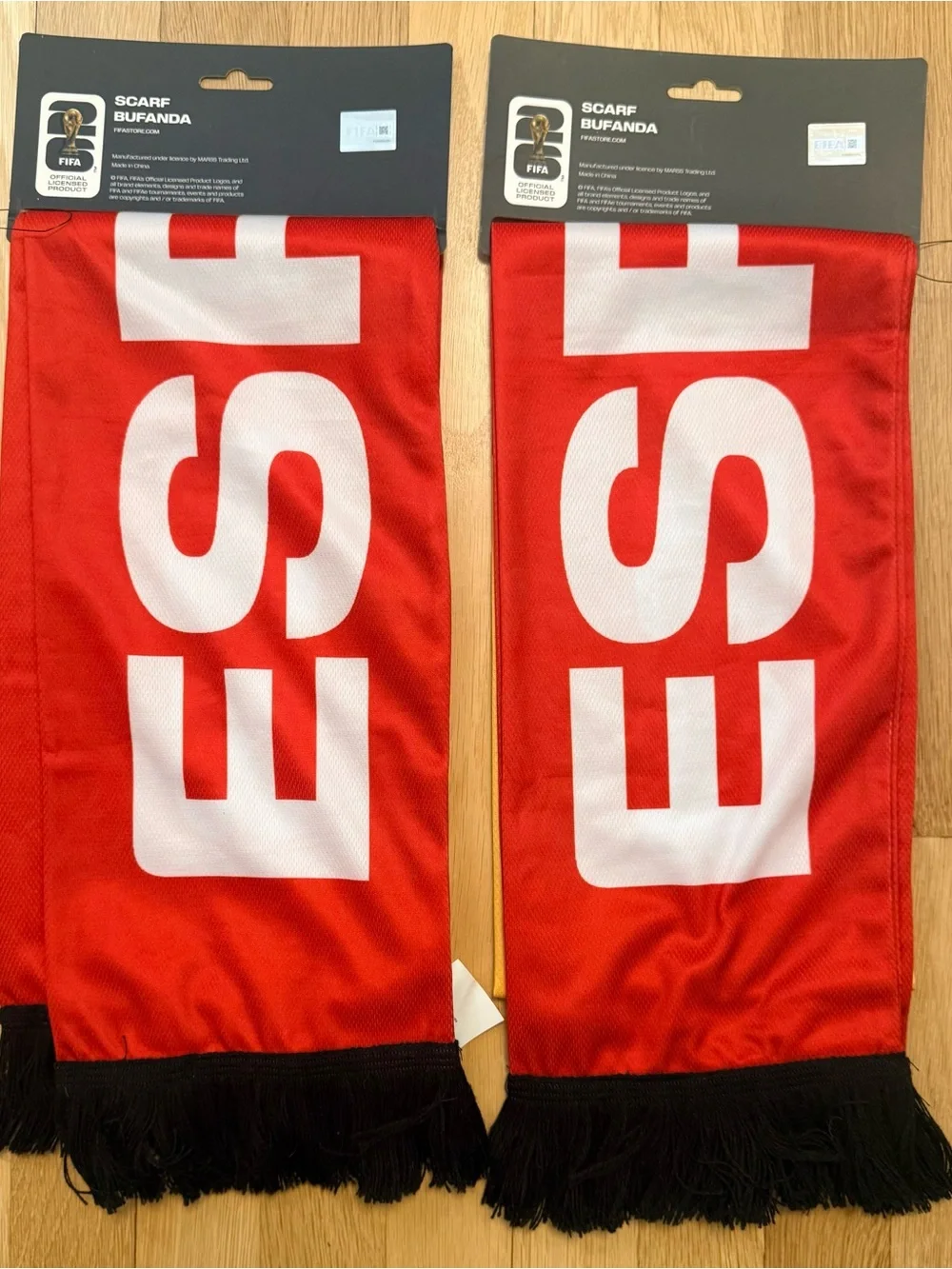 España Spain Soccer Fan Pack - Team Hats (2) and Fifa Scarfs (2) - NEW
